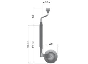MP2275 42mm 150Kg Medium Duty Telescopic Jockey Wheel